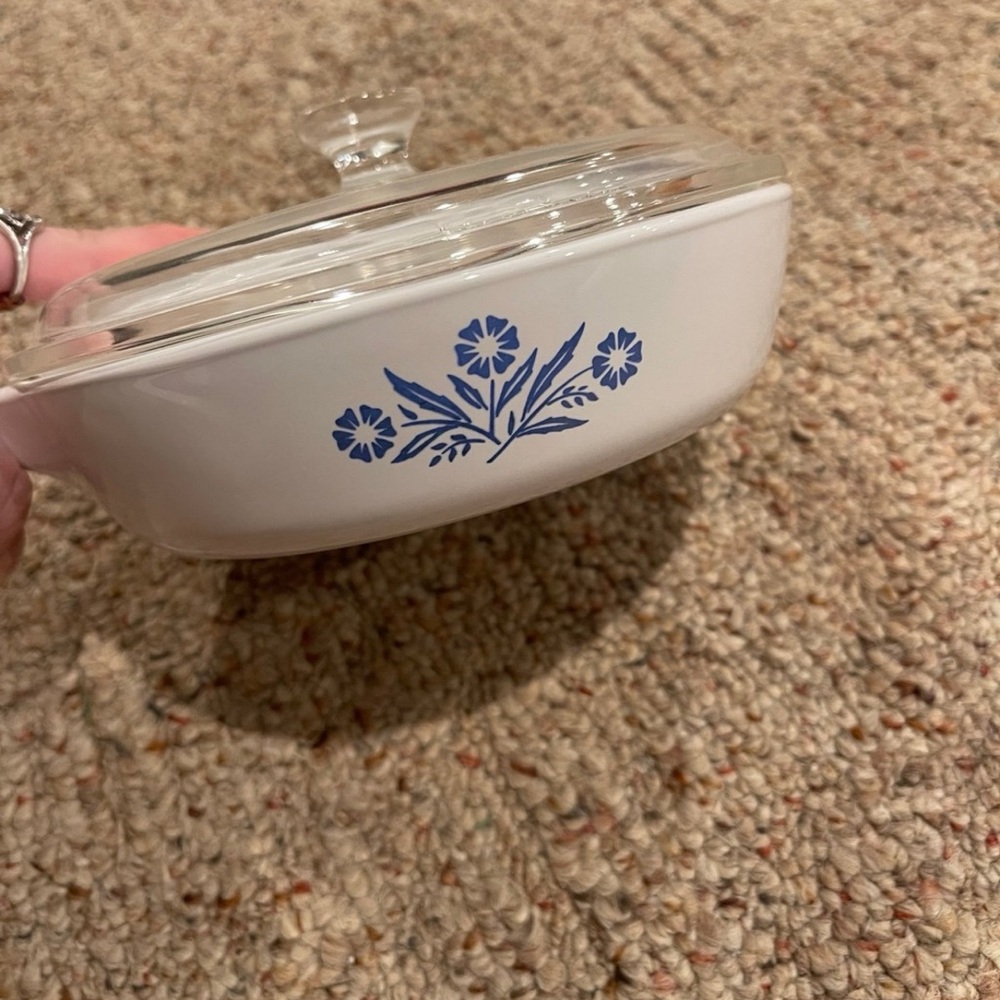 Corning Ware Blue Cornflower 6 1/2 inch Skillet Dish With Lid - Picture 3 of 8